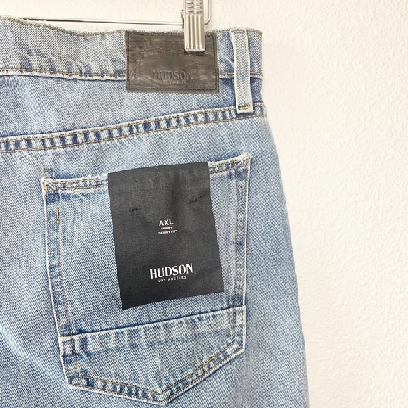 Hudson Light Wash Button Fly Blue Axl Skinny Fit Jeans 34 NWT - Picture 10 of 10